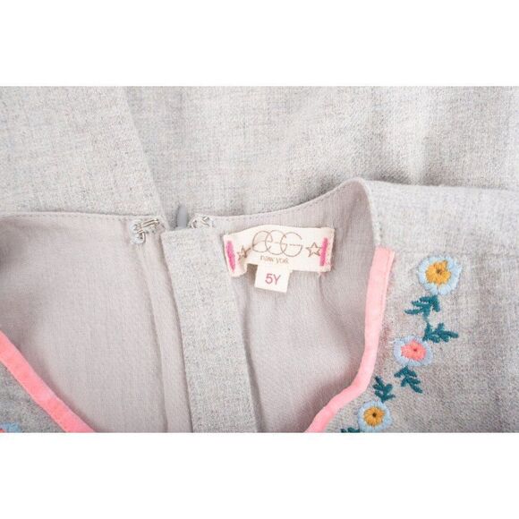 Egg New York Girls Dress Floral Embroidered Sz 5 Yrs Gray Long sleeve - Picture 6 of 6